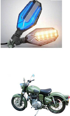 PRTEK Front, Side LED Indicator Light for Royal Enfield Classic 500(Blue, Yellow)