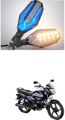 PRTEK Front, Side LED Indicator Light for Hero Splendor NXG(Blue, Yellow)