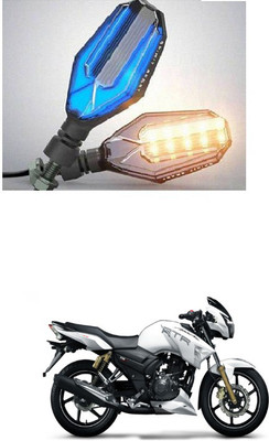 PRTEK Front, Side LED Indicator Light for TVS Apache RTR 180(Blue, Yellow)