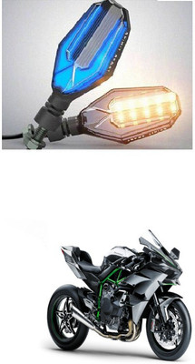 PRTEK Front, Side LED Indicator Light for Kawasaki Universal For Bike(Blue, Yellow)