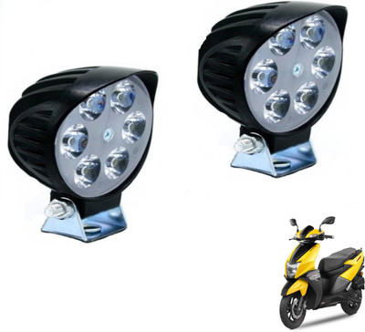 MOCKHE VLB-MINI6LED-163 Headlight Motorbike LED for TVS (12 V, 12 W)(Universal For Bike, Pack of 2)