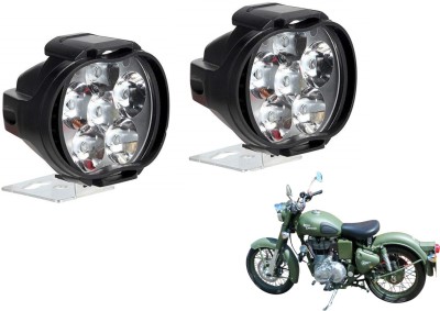 MOCKHE VLB-SLN6LED-28 Battle Headlight Motorbike LED for Royal Enfield (12 V, 10 W)(Universal For Bike, Pack of 2)