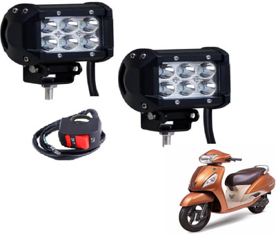MOCKHE VLB-RCT6LD2P-136 Fog Lamp Motorbike LED for TVS (12 V, 18 W)(Jupiter, Pack of 2)