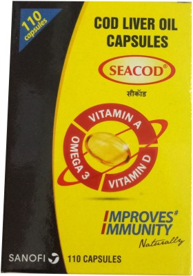 seacod Cod Liver Oil Capsule, 220 Cap , Set of 2(2 x 110 No)