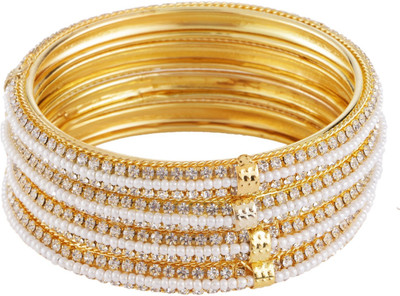 Efulgenz Alloy Gold-plated Bangle Set