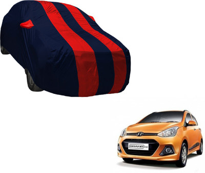 Amanzo Car Cover For Hyundai Grand i10 (With Mirror Pockets)(Black, Red)