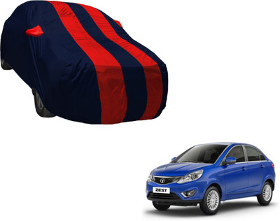 Amanzo Car Cover For Tata Zest (With Mirror Pockets)(Black, Red)