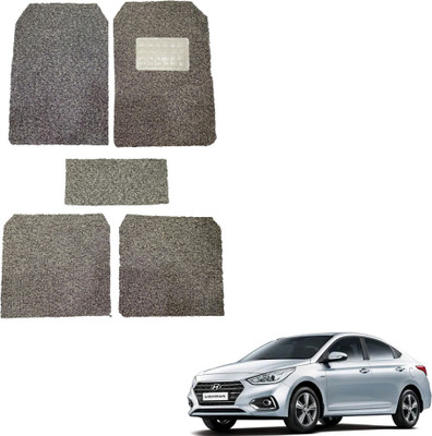Oshotto Rubber, Plastic Standard Mat For  Hyundai Verna(Beige)