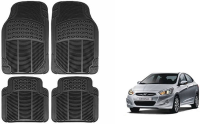 Auto Oprema Rubber Standard Mat For  Hyundai Verna Fluidic(Black)