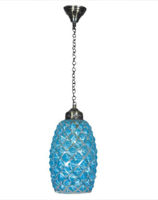 AFAST Central & Corner Hanging Pendant Ceiling Light Lamp With Colorful Glass Shade & All Fitting & Fixture 12 Pendant Lamp Ceiling Lamp(Blue)