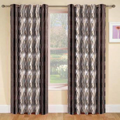 Sehbhagi 153 cm (5 ft) Polyester Semi Transparent Window Curtain (Pack Of 2)(Printed, Multicolor)