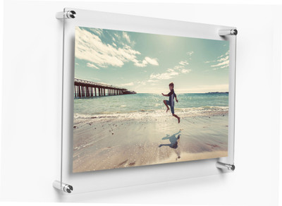 RASPER 1 Compartments Acrylic Sandwich Frame (18x24 Inches) with 4 Studs for Wall Fixture(Clear Transparent)