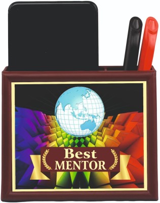 Aark India Mentor (PC00913) 2 Compartments Fiber Pen holder(Brown)