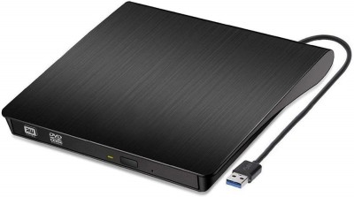 LipiWorld External DVD Drive USB 3.0 Portable CD DVD External DVD Writer(Black)