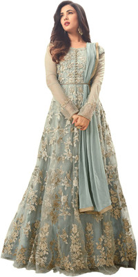 Divine Exim Net/Lace Embroidered, Self Design Salwar Suit Material