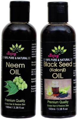 Bejoy Premium Neem Oil and Black seed Oil (Kalonji) combo pack of 2 Bottles Pack of 2 Hair Oil(200 ml)