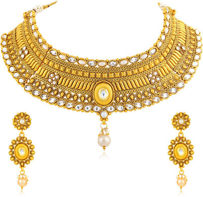 Sukkhi Alloy Gold-plated Gold Jewellery Set(Pack of 1)