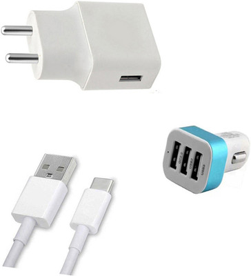 DAKRON Wall Charger Accessory Combo for Motorola One Vision(Multicolor)