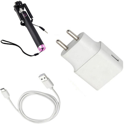 DAKRON Wall Charger Accessory Combo for Samsung Galaxy M30(White)