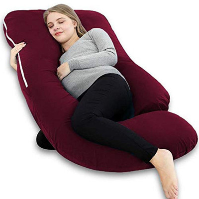 EVOL Upgrade Model Pregnancy Pillow Microfibre Solid Pregnancy Pillow Pack of 1(Maroon)