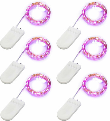 MANSAA 20 LEDs 1.98 m Pink Steady String Rice Lights(Pack of 6)