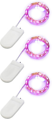 MANSAA 20 LEDs 1.98 m Pink Steady String Rice Lights(Pack of 3)