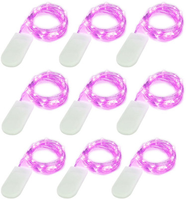 MANSAA 20 LEDs 1.98 m Pink Steady String Rice Lights(Pack of 9)