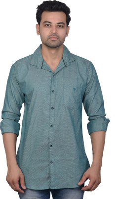 La Milano Men Checkered Casual Green Shirt