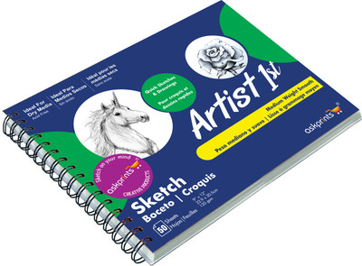 Askprints Artist Sketch Book Wiro Bound 9 x 12 inches 100 Pages (Acid Free) 120 GSM Sketch Pad(50 Sheets)