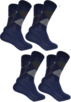 Cotson Men Printed Mid-Calf/Crew(Pack of 8)