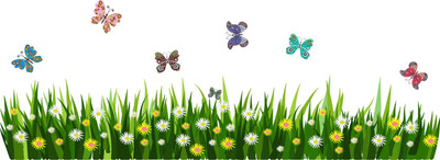 Wallzone 120 cm Green Grass Garden Removable Sticker(Pack of 1)