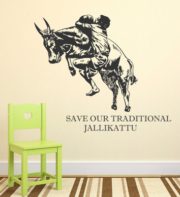 Littlebuds 80 cm SAVE JALLIKATTU Removable Sticker(Pack of 1)