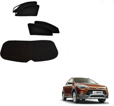 AuTO ADDiCT Side Window, Rear Window Sun Shade For Hyundai i20(Black)