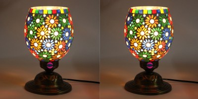 Somil Afast New Designer Metal Table Lamp , 14X14X20 CM., Pack Of -2 Night Lamp(25 cm, Multicolor)