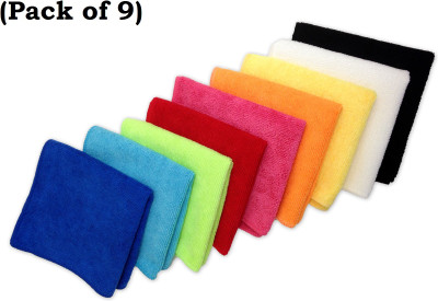 MOCKHE Microfiber Vehicle Washing  Cloth(Pack Of 9)