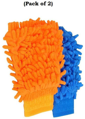 MOCKHE Microfiber Vehicle Washing  Hand Glove(Pack Of 2)