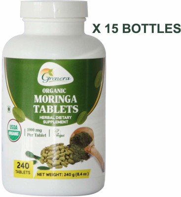 Grenera Moringa Tablets (1000mg)-240 Tablets/Bottle(Pack of 15)(15 x 16 No)