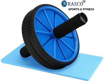 RASCO Double Wheel Ab Exerciser with Knee Mat Ab Exerciser(Blue)