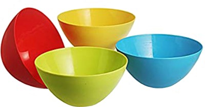 KUBER INDUSTRIES Plastic Salad Bowl Plastic 4 Pieces Mixing Bowl Set- 1350 ML (Multi) -CTLTC11544(Pack of 4, Multicolor)