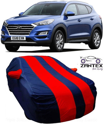 ZANTEX Car Cover For Hyundai Tucson (With Mirror Pockets)(Blue, Red)