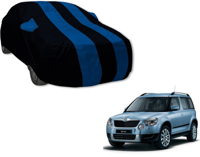 Auto Hub Car Cover For Skoda Yeti (With Mirror Pockets)(Black, Blue)