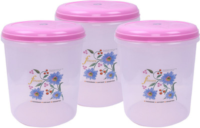 KUBER INDUSTRIES Plastic Grocery Container  - 5000 ml(Pack of 3, Pink)