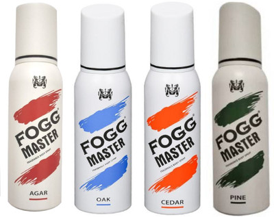 FOGG Master Agar, Cedar, Pine and Oak Fragrance 120ML Each Body Spray  -  For Men & Women(480 ml, Pack of 4)