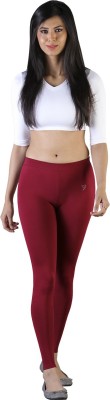 TWIN BIRDS Ankle Length  Western Wear Legging(Maroon, Solid)