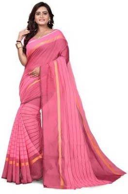 wsbinpl Embellished Chanderi Cotton Silk Saree(Pink)