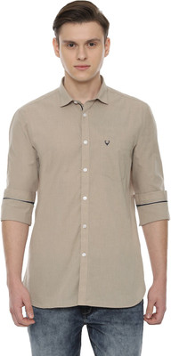 Allen Solly Men Solid Casual Beige Shirt