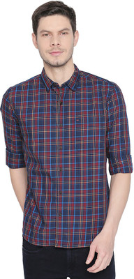 BASICS Men Checkered Casual Red Shirt