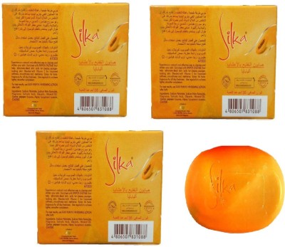 SILKA Papaya Extract Soap For Anti Pimples And Anti Acne Skin Made In Philippines (Pack Of 3)(3 x 45 g)