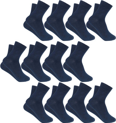 QUEERY Men Solid Mid-Calf/Crew(Pack of 12)