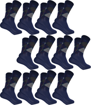 QUEERY Men Solid Mid-Calf/Crew(Pack of 12)